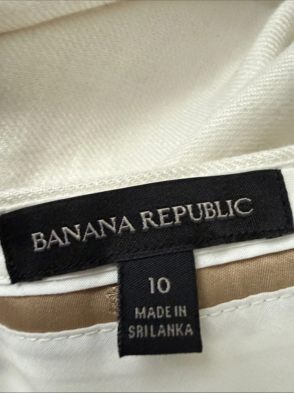 Banana Republic Cream Wide-Leg Linen Chinos Sz 10